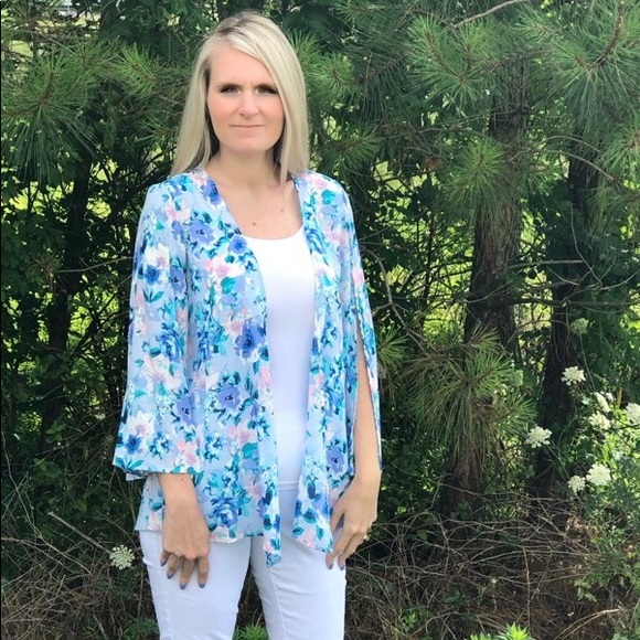 floral kimono S-XL. USA made - Picture 2 of 2